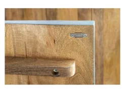 Buffet SOLARIS 180 cm en madera maciza tallada azul y dorada – 4 puertas