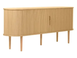 Buffet vintage madera clara de roble con almacenamiento 2 puertas correderas L180 cm EPIC