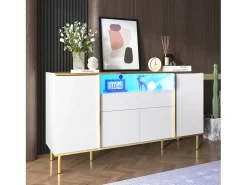 Buffet 150x40x80 cm - con 1 cajón - con 4 puertas - blanco