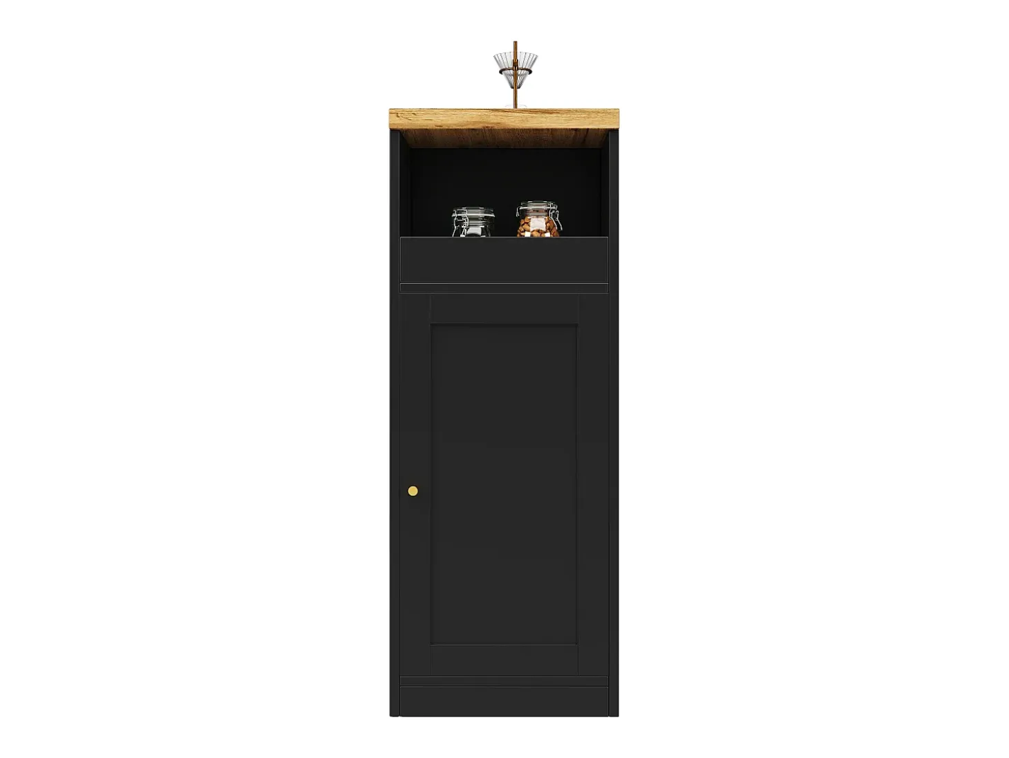 Buffet、Mueble de barra corrediza de MDF - Con LED y gamas varias - Negro