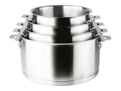 Cacerola de acero inoxidable de 24 cm con mango desmontable y sistema Click & Lock - Colección Combi de Lacor