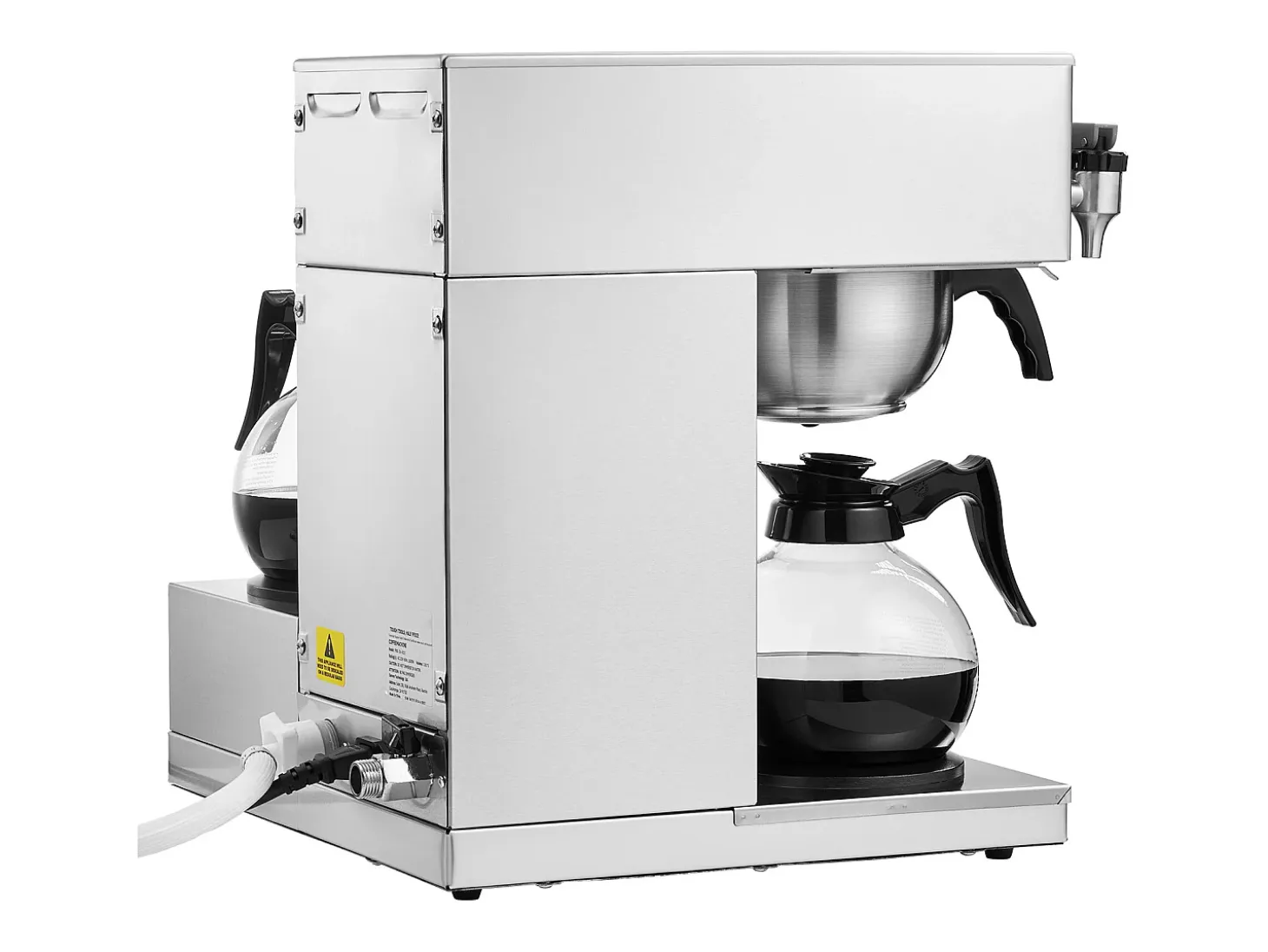 Cafetera de Filtro SucceBuy Comercial 12 Tazas con 3 Jarras y Placas Calefactoras, Toma de Agua Automática para Restaurante, Oficina, Cafetería