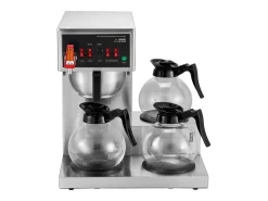 Cafetera de Filtro SucceBuy Comercial 12 Tazas con 3 Jarras y Placas Calefactoras, Toma de Agua Automática para Restaurante, Oficina, Cafetería