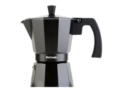 Cafetera italiana Wecook Luccia 12 tazas aluminio negro