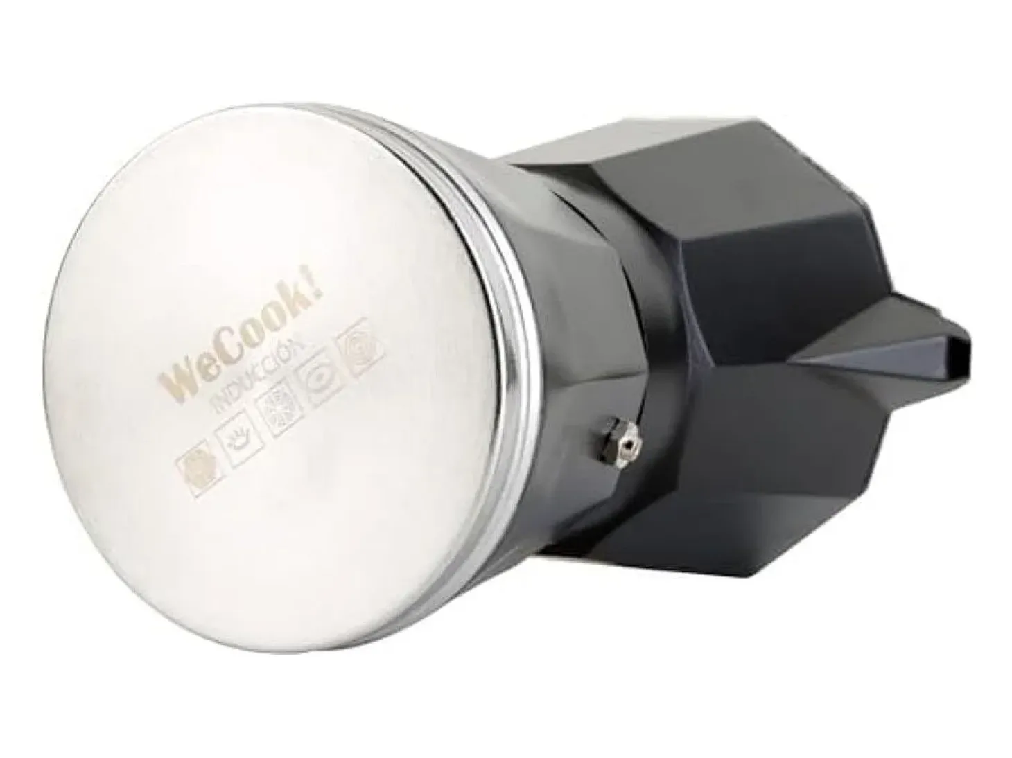 Cafetera italiana Wecook Luccia 3 tazas aluminio negro