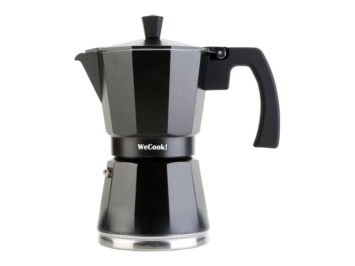 Cafetera italiana Wecook Luccia 3 tazas aluminio negro
