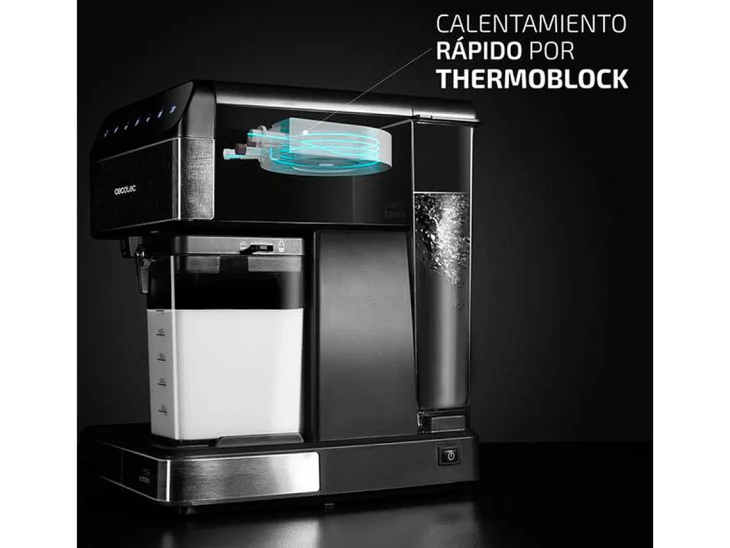 Cafetera semiautomática Cecotec Power Instant-ccino 20 Touch Nera 1350W 20 bares negro/inox