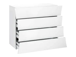 Cajonera cómoda diseño dormitorio 4 cajones blanco brillante Arco Draw