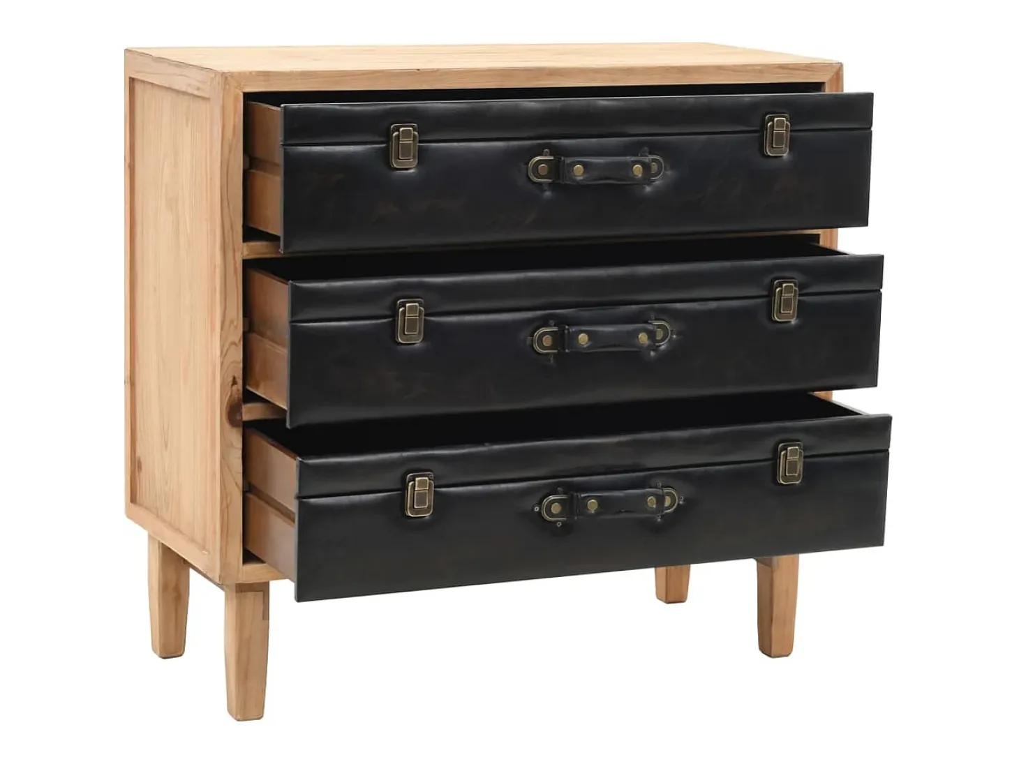 Cajonera de madera maciza de abeto 80x36x75 cm