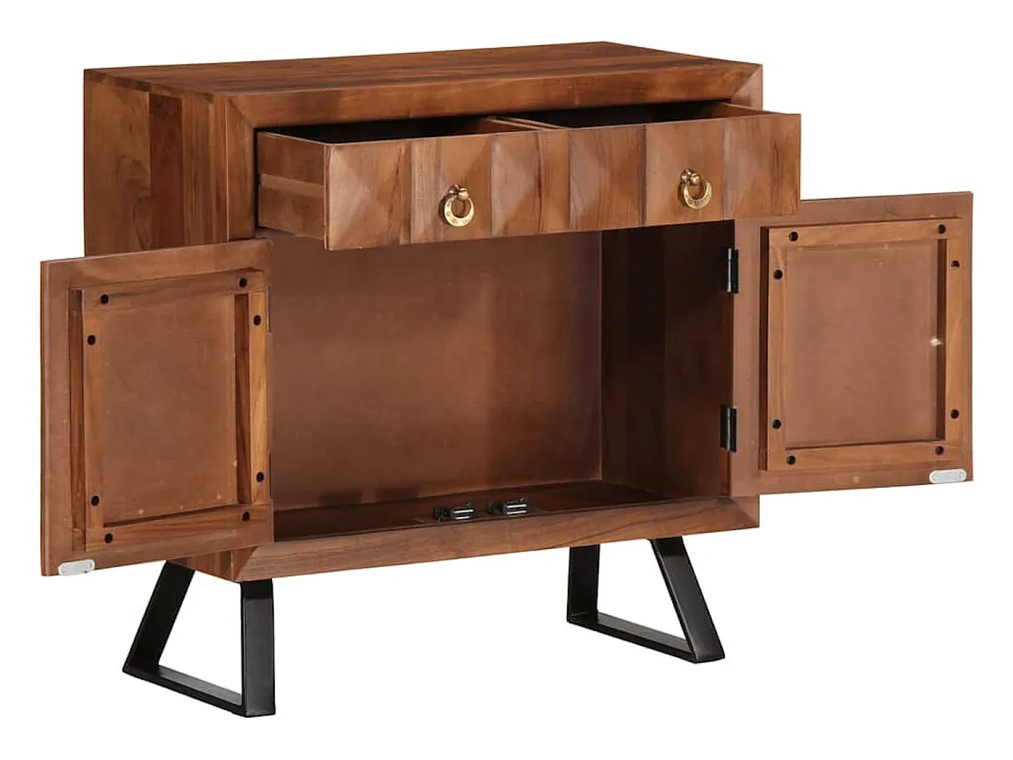 Cajonera marrón miel 70x35x70 cm madera maciza acacia