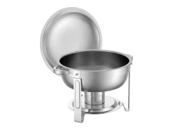 Calentadores de Comida SucceBuy Juego de 2 Calentadores de Bufé Redondos de 4.7 L, Plato de Acero Inoxidable con 2 Sartenes Grandes, Tapa y Pinzas