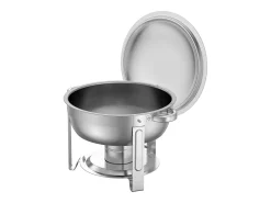 Calentadores de Comida SucceBuy Juego de 2 Calentadores de Bufé Redondos de 4.7 L, Plato de Acero Inoxidable con 2 Sartenes Grandes, Tapa y Pinzas