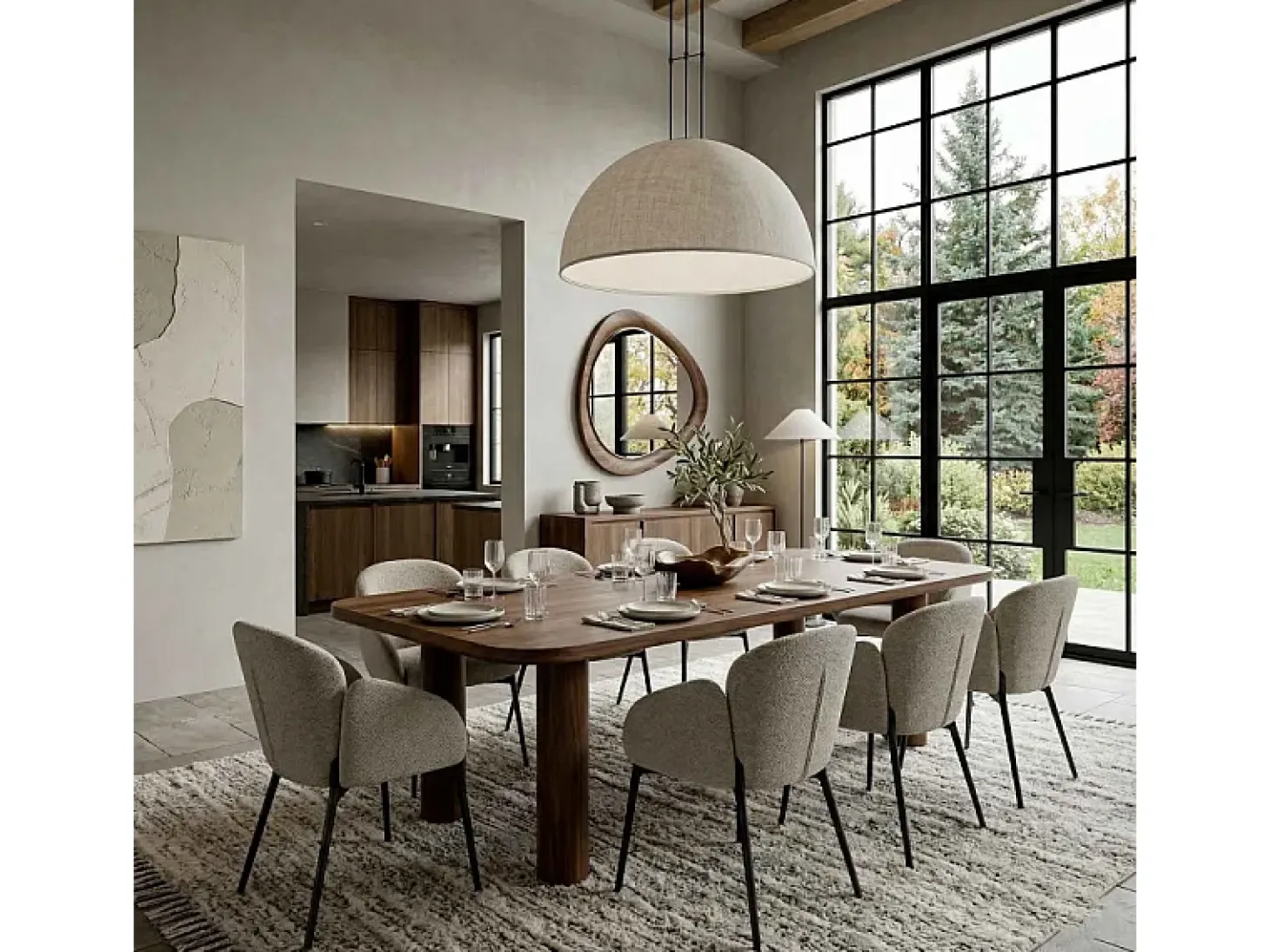 CANDICE-Silla de tela Luxury Grège (x2)