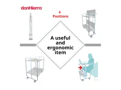 Carrito auxiliar plegable con ruedas - Estructura metálica blanca, 2 estantes negros laminados – 72*66*43 cm - BAUHAUS
