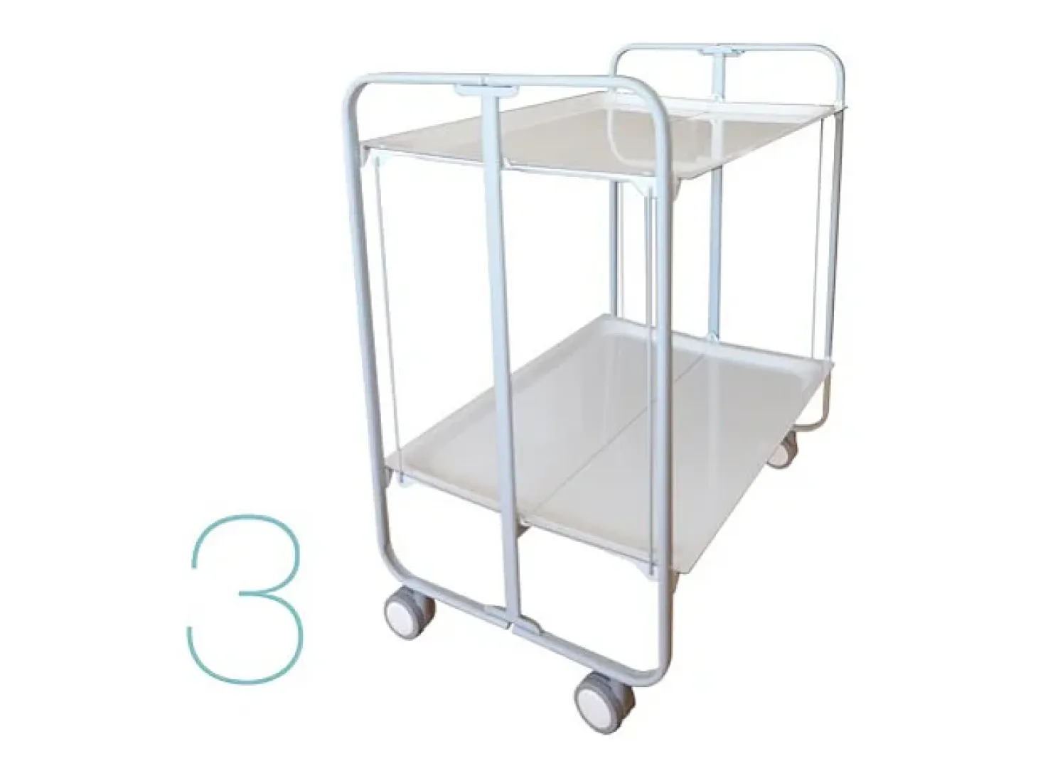 Carrito auxiliar plegable con ruedas - Estructura metálica gris, 2 estantes laminados color Haya – 72*66*43 cm - BAUHAUS