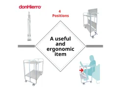 Carrito auxiliar plegable con ruedas - Estructura metálica gris, 2 estantes laminados Decorado Corazones – 72*66*43 cm - BAUHAUS