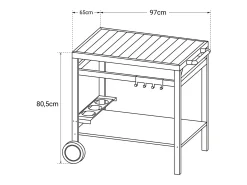 Carrito bar exterior para plancha AVEIRO - HAPPY GARDEN