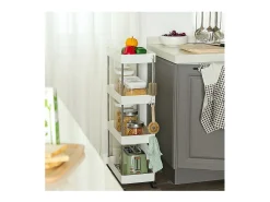 Carrito con ruedas de 4 niveles blanco - L40 x H86 cm