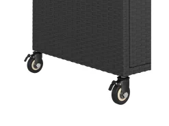 Carrito de bar con cajón ratán sintético negro 100x45x97 cm
