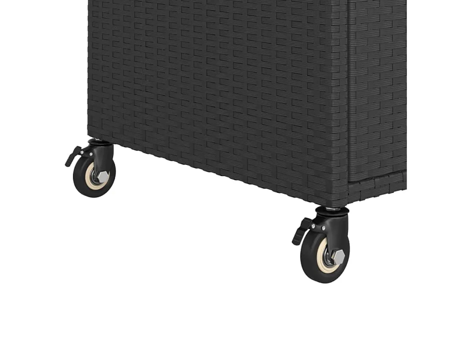 Carrito de bar con cajón ratán sintético negro 100x45x97 cm