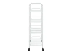 Carrito de cocina 4 niveles hierro blanco 46x26x85 cm
