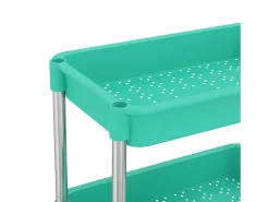 Carrito de cocina 5 niveles hierro y ABS turquesa 42x29x128 cm