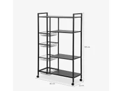 Carrito de cocina con cestas para fruta y verdura 80x32x135cm Faris XL