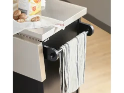 Carrito de Cocina con Piso de Acero,con Tablero Extensible,L115 x P46 x H92cm Negro FKW71-SCH SoBuy ES