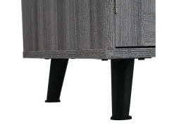 Carrito de cocina con ruedas con 2 cajones, 3 puertas, tapa extensible en chapa de mármol blanco, cuerpo gris
