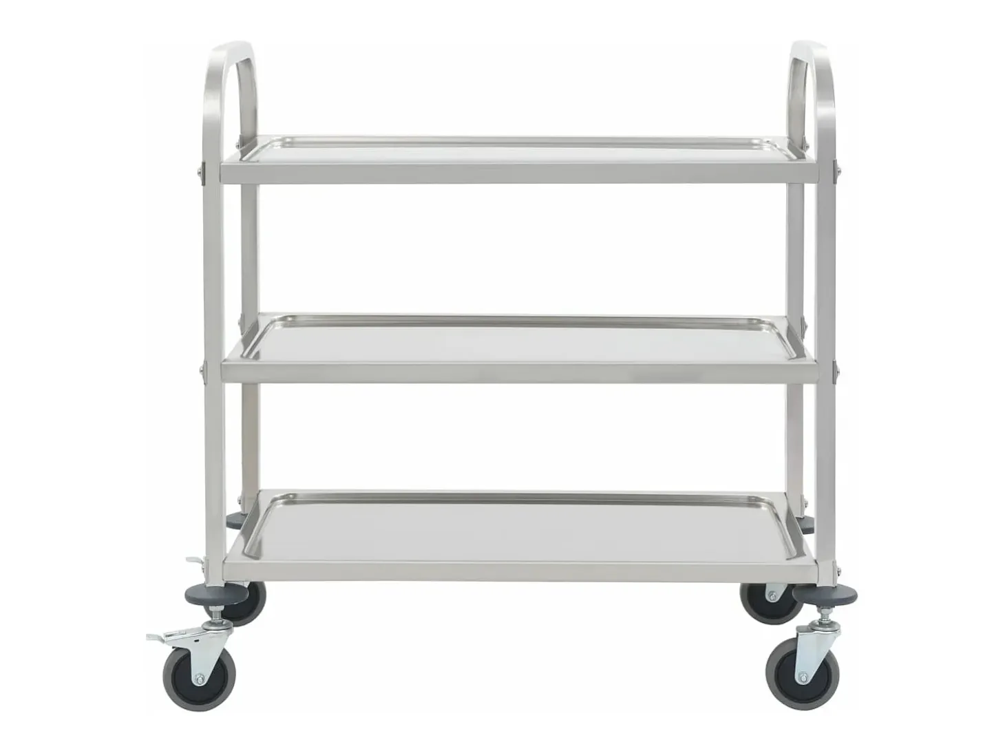 Carrito de cocina de 3 alturas 96,5x55x90 cm acero inoxidable