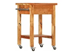 Carrito de cocina madera maciza de acacia 55x55x89 cm