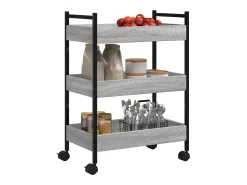 Carrito de cocina madera de ingeniería gris Sonoma 50x30x70 cm