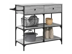 Carrito de cocina madera ingeniería gris Sonoma 105x42x95 cm