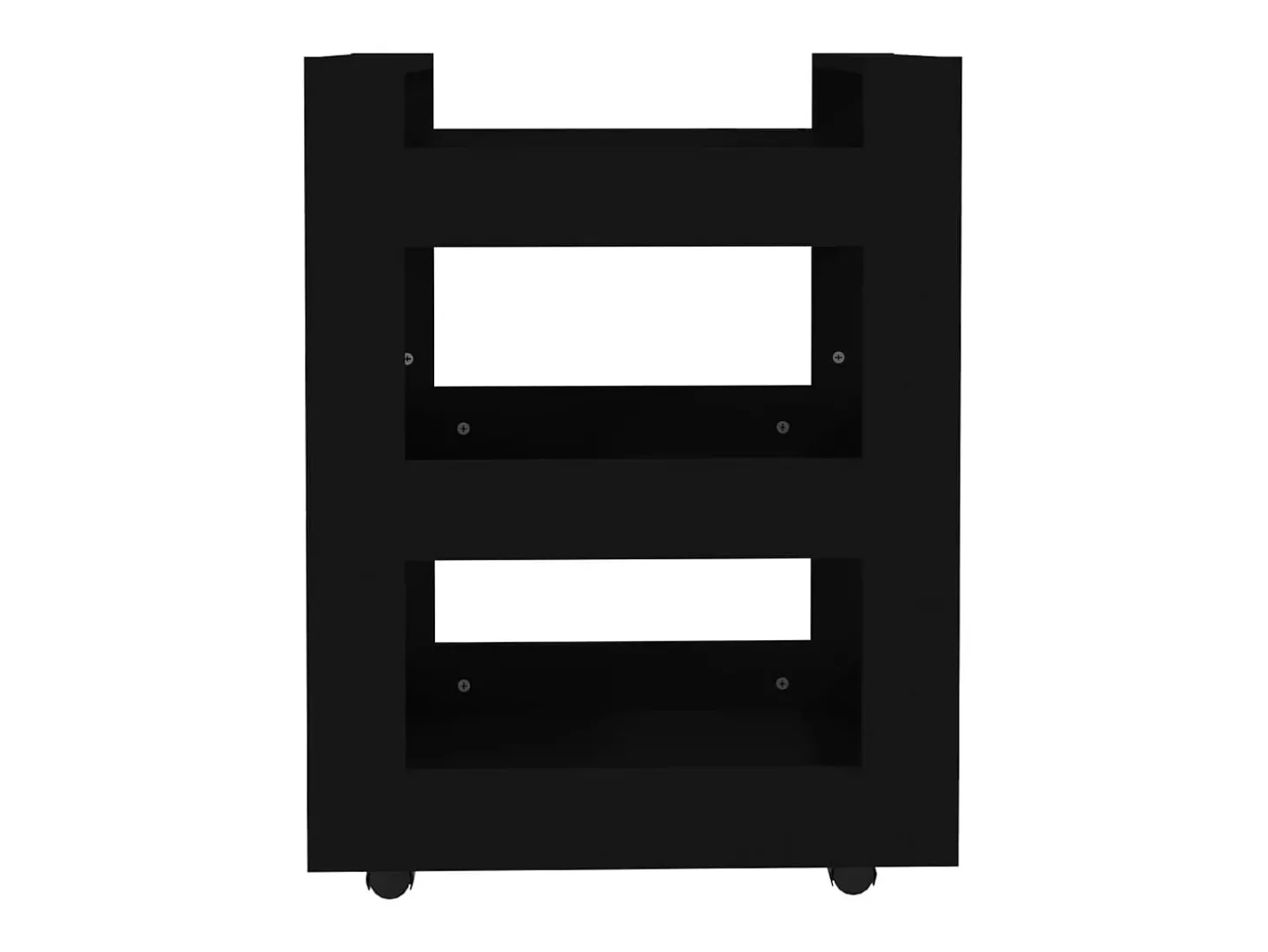 Carrito de cocina madera contrachapada negro 60x45x80 cm
