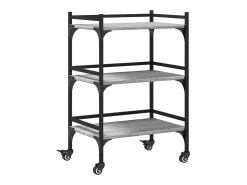 Carrito de cocina madera ingeniería gris Sonoma 50x35x75,5 cm