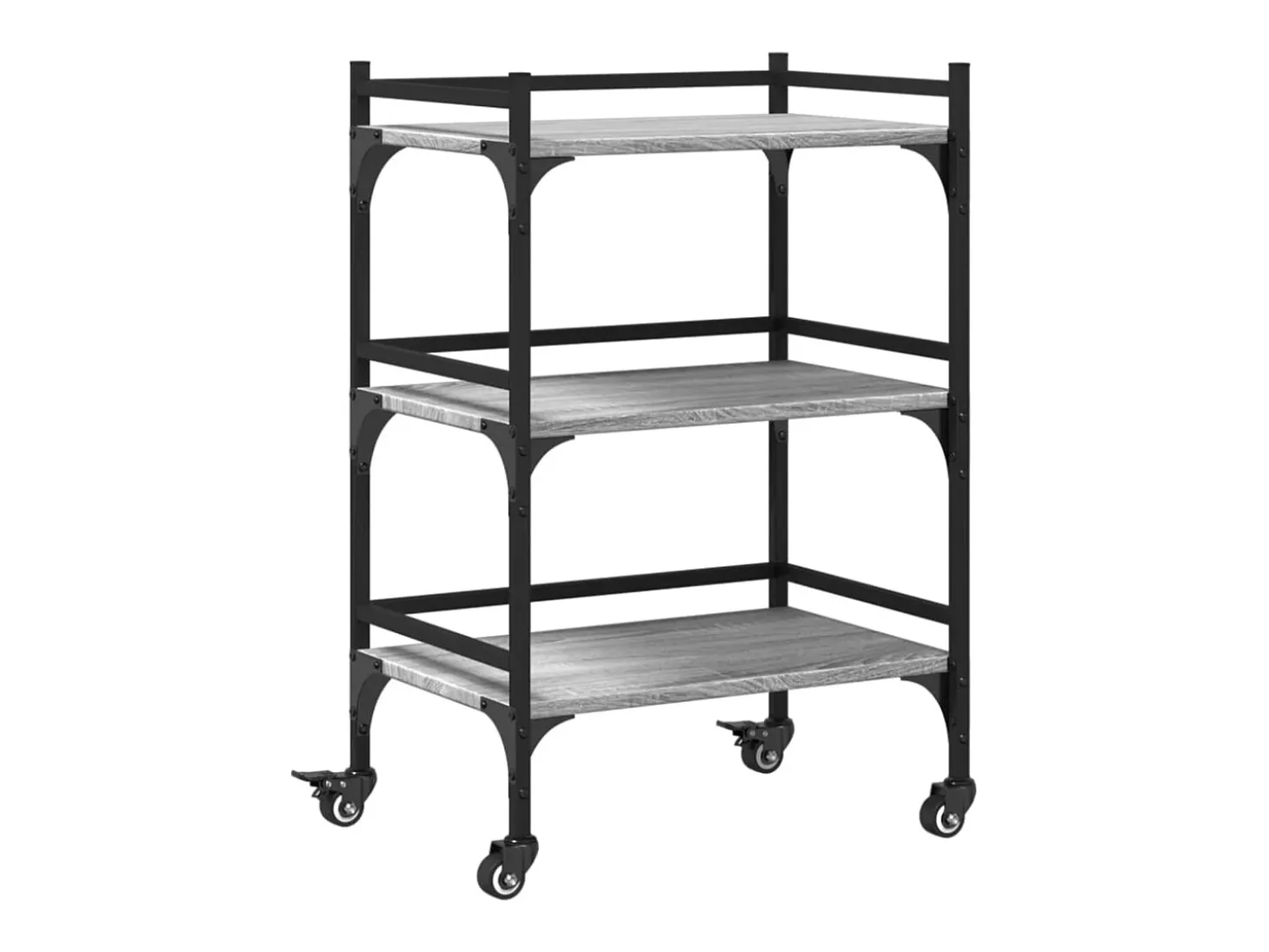 Carrito de cocina madera ingeniería gris Sonoma 50x35x75,5 cm