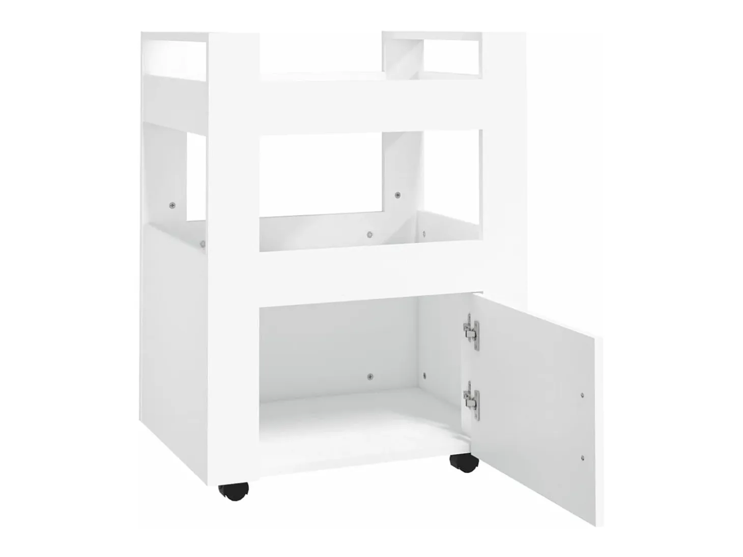Carrito de cocina madera contrachapada blanco 60x45x80 cm