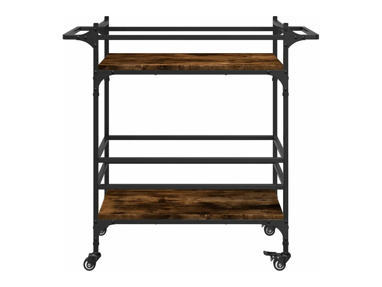 Carrito de cocina madera ingeniería roble ahumado 82x40x78,5 cm