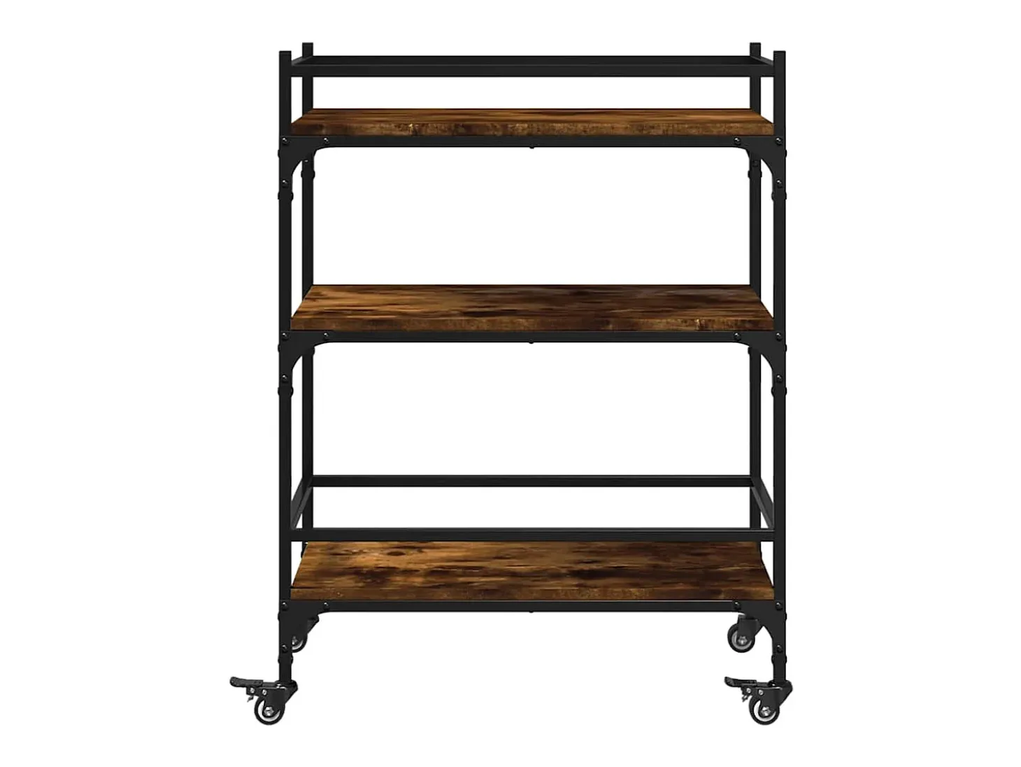 Carrito de cocina madera ingeniería roble ahumado 65x40x86,5 cm