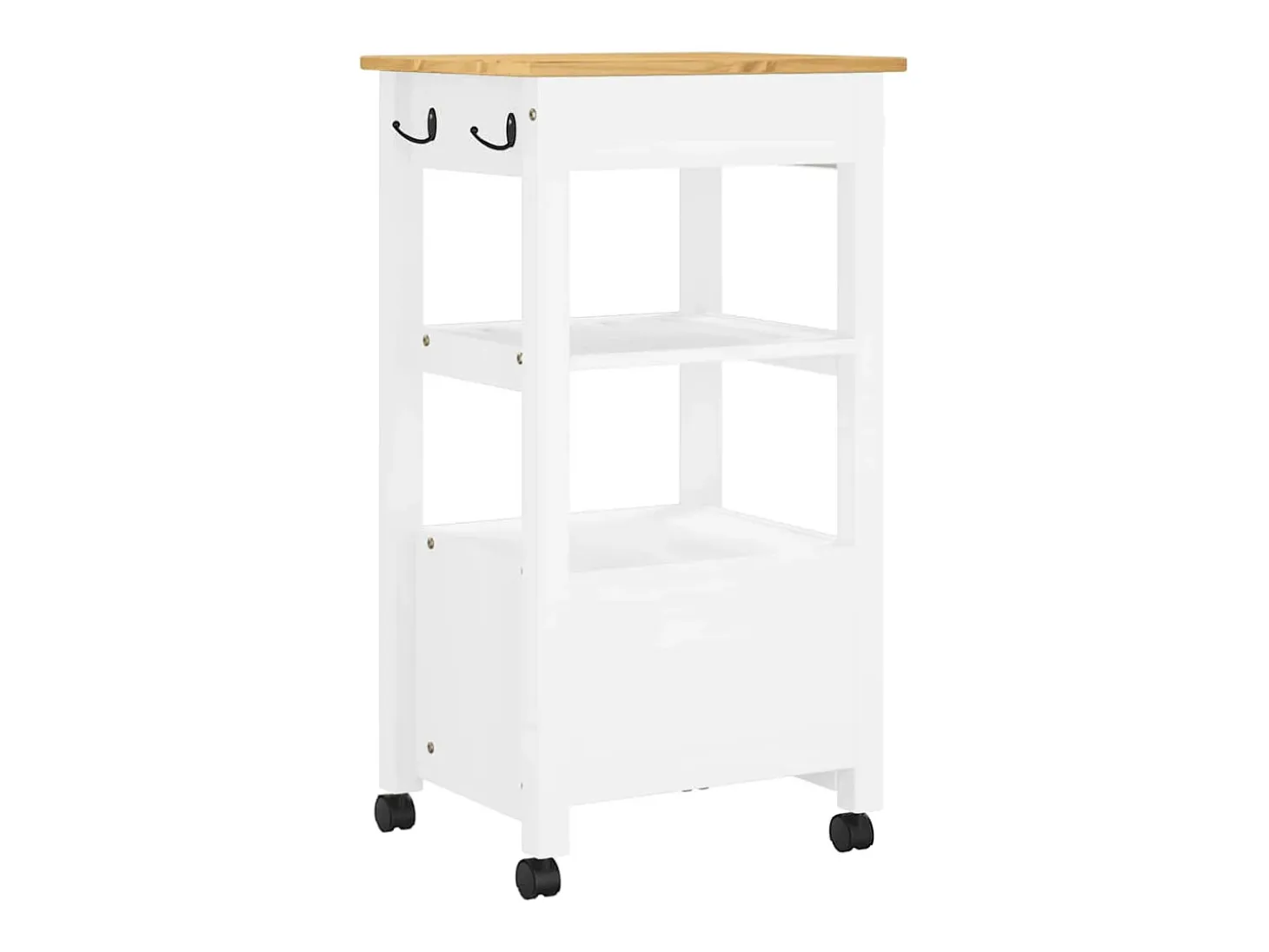 Carrito de cocina MONZA madera maciza de pino 48x40x88,5 cm