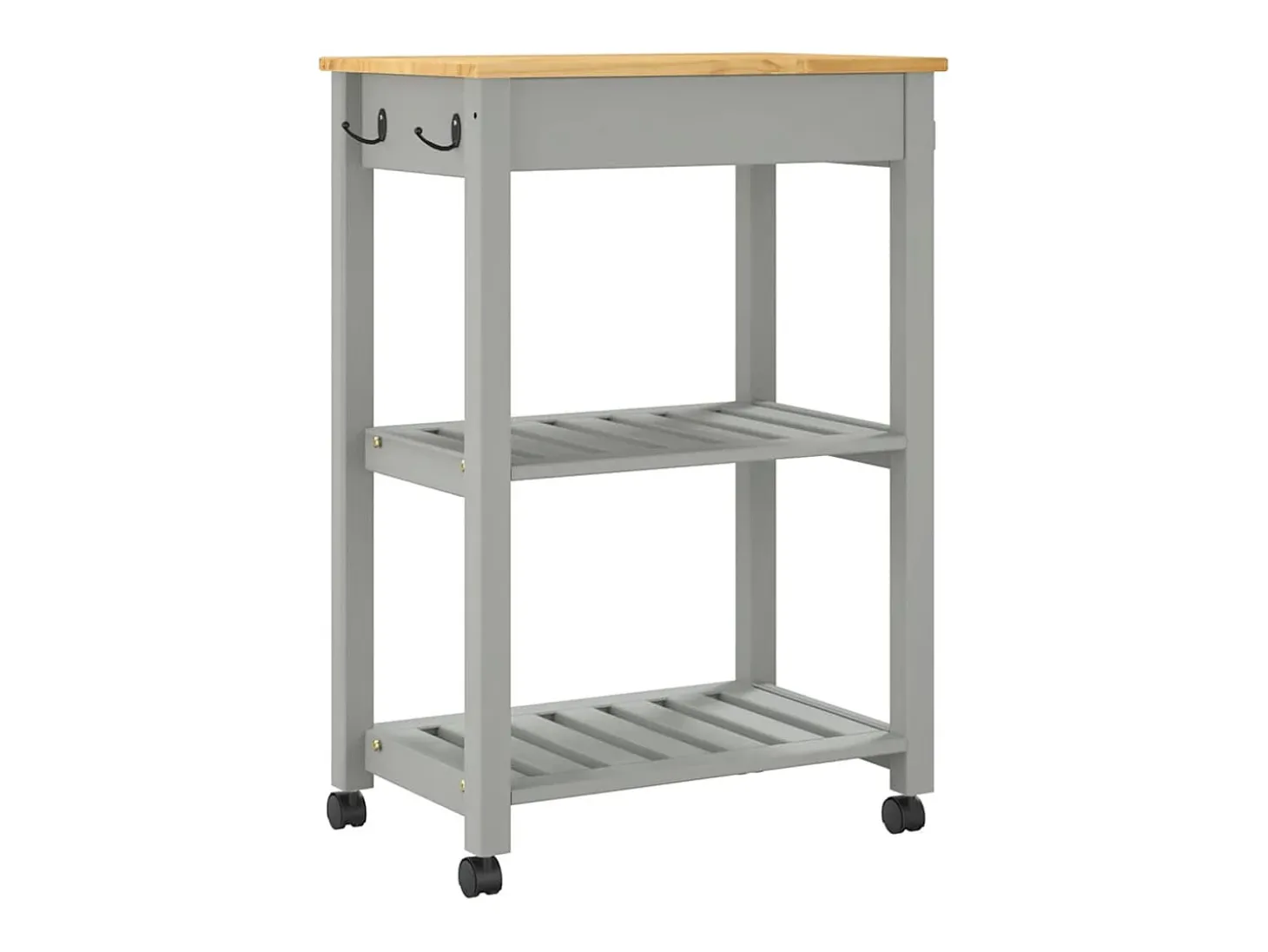 Carrito de cocina MONZA madera maciza de pino 60x40x88,5 cm