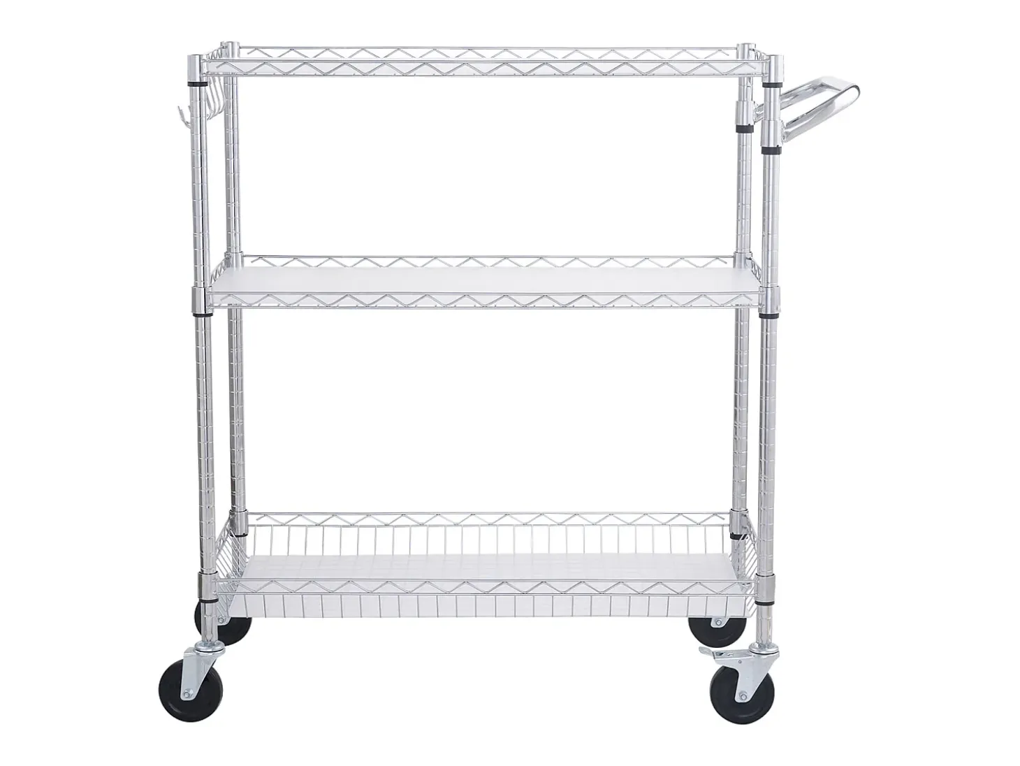 Carrito de Cocina SucceBuy de 3 Niveles con Ruedas, 89 × 46 × 90 cm, 300 kg, 6 Ganchos