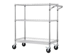 Carrito de Cocina SucceBuy de 3 Niveles con Ruedas, 89 × 46 × 90 cm, 300 kg, 6 Ganchos