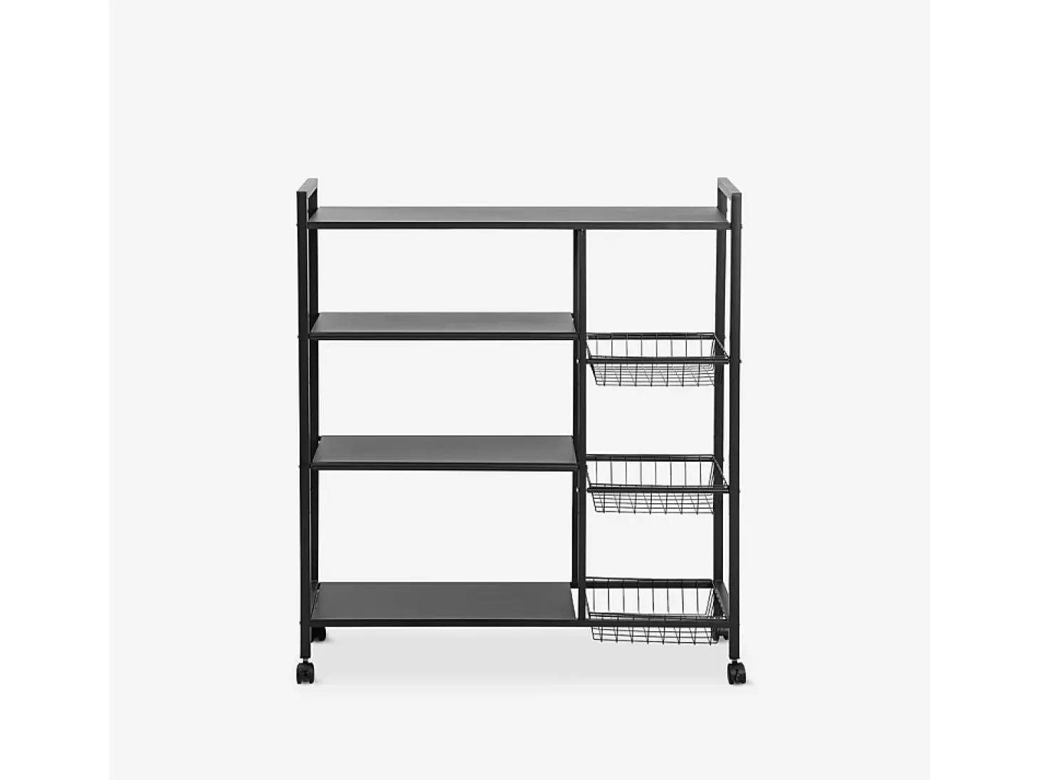 Carrito de cocina verdulero con ruedas y 4 estantes 90x32x108 cm Faris Plus