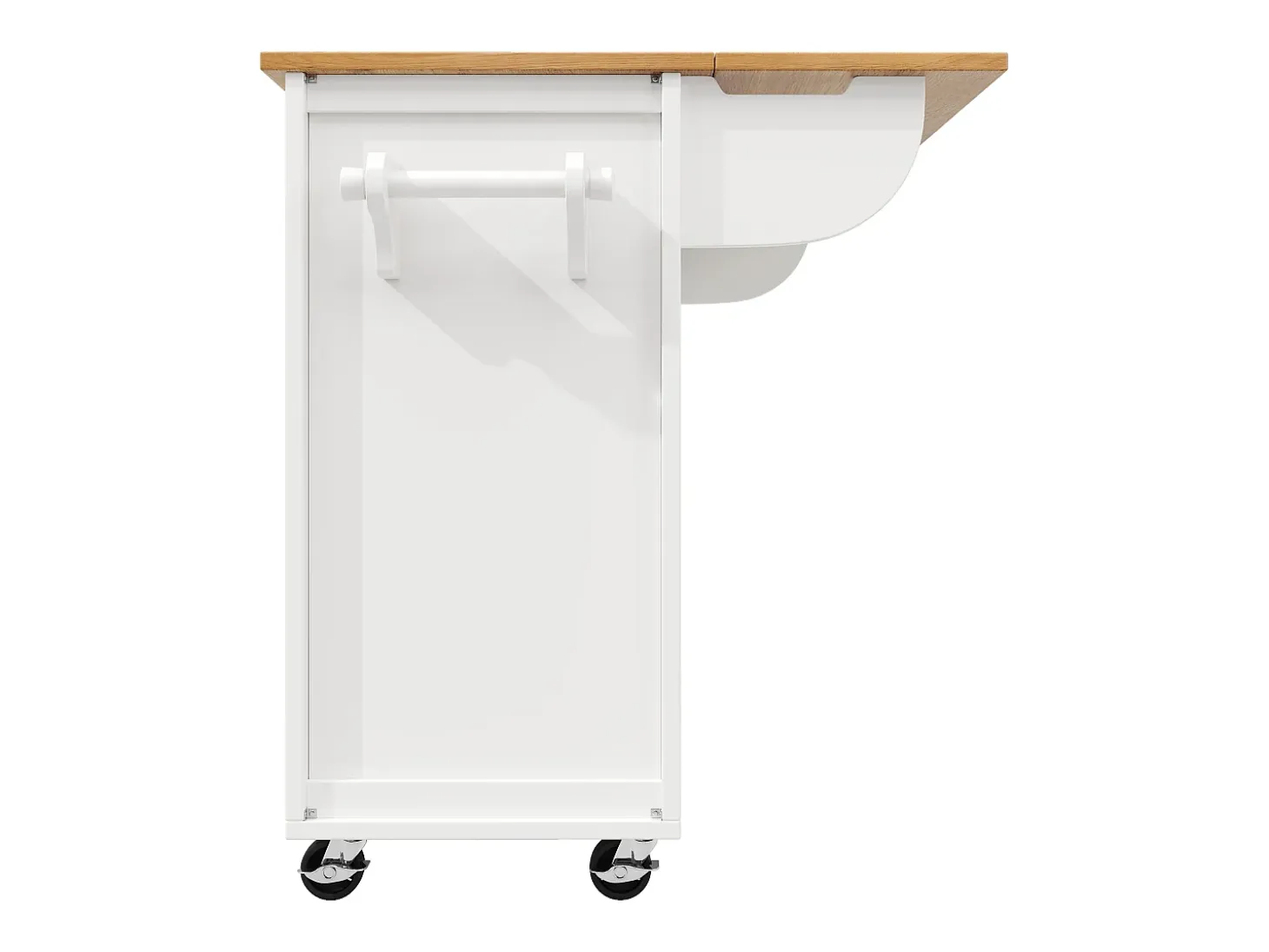Carrito de servicio blanco - Carrito de servicio con 2 cajones y 2 puertas - especiero y botellero - para comedor