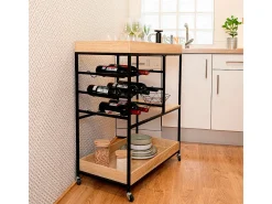 Carrito multiusos MOA Vinthera con ruedas madera 92x75x40 cm