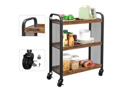 Carrito rodante 66x26x85 cm marrón cowjag