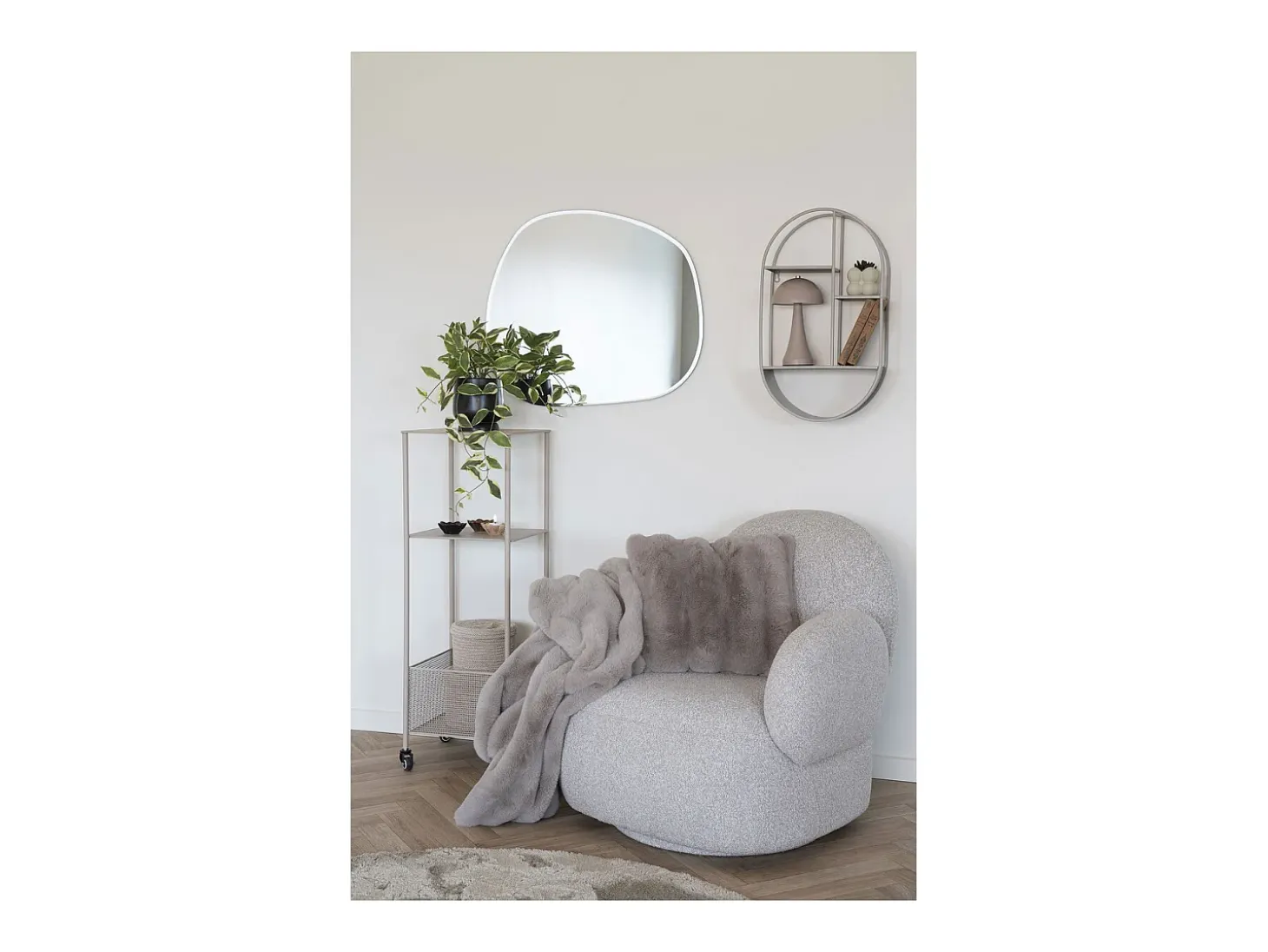 Carrito Torres, Beige, 35x35x100 cm, Kendra Home