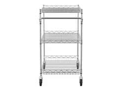 Carrito utilitario SucceBuy 76,2 x 45,7 x 82,3 cm 300 kg 3 niveles 6 ganchos con ruedas