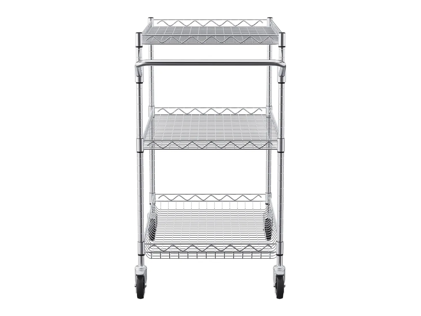 Carrito utilitario SucceBuy 76,2 x 45,7 x 82,3 cm 300 kg 3 niveles 6 ganchos con ruedas